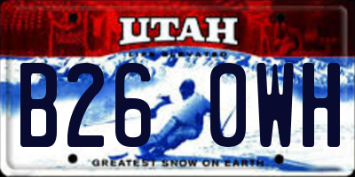 UT license plate B260WH