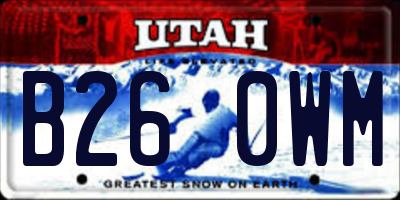UT license plate B260WM