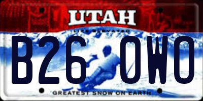 UT license plate B260WO