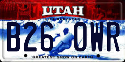 UT license plate B260WR