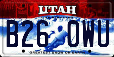 UT license plate B260WU
