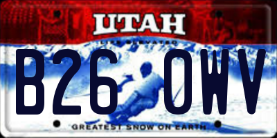 UT license plate B260WV