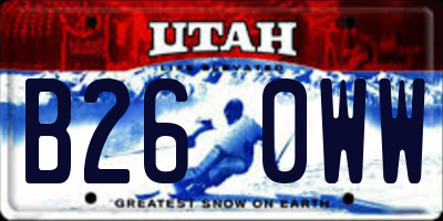 UT license plate B260WW