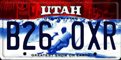 UT license plate B260XR
