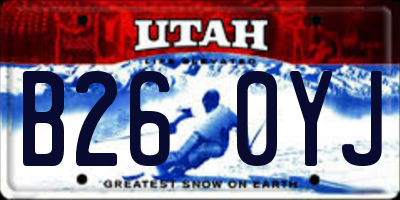 UT license plate B260YJ