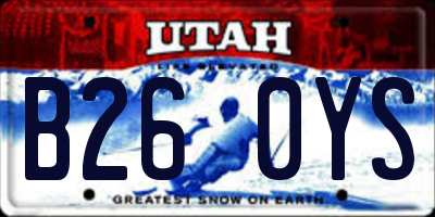 UT license plate B260YS