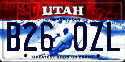 UT license plate B260ZL
