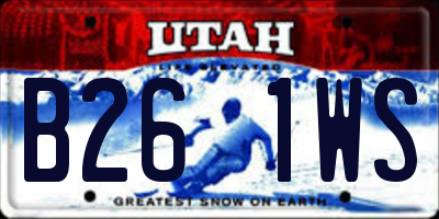 UT license plate B261WS