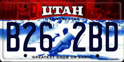 UT license plate B262BD