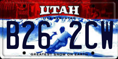 UT license plate B262CW