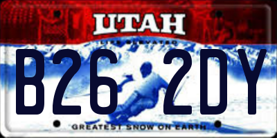UT license plate B262DY