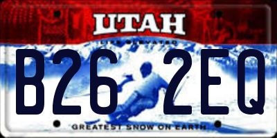 UT license plate B262EQ