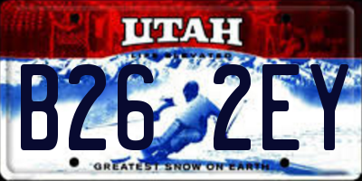 UT license plate B262EY