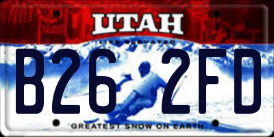 UT license plate B262FD