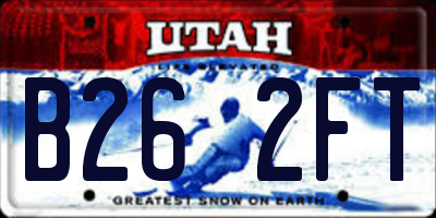 UT license plate B262FT