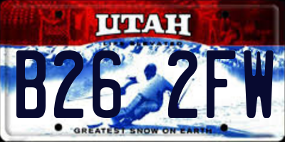UT license plate B262FW