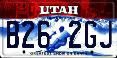 UT license plate B262GJ