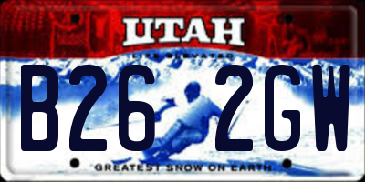 UT license plate B262GW