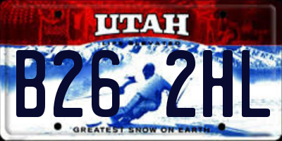 UT license plate B262HL