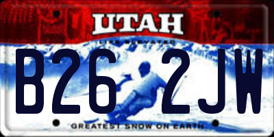 UT license plate B262JW