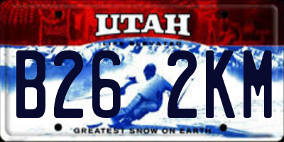 UT license plate B262KM