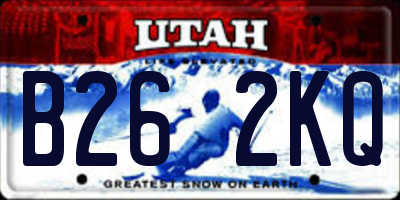 UT license plate B262KQ
