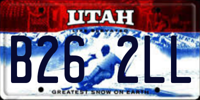 UT license plate B262LL