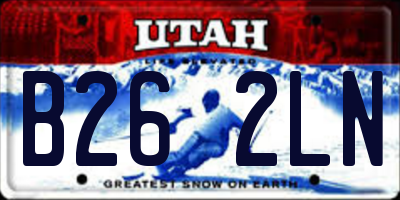 UT license plate B262LN