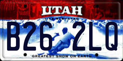 UT license plate B262LQ