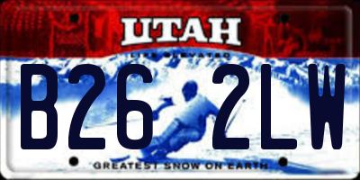 UT license plate B262LW