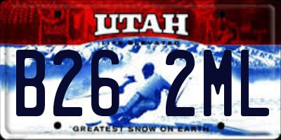 UT license plate B262ML