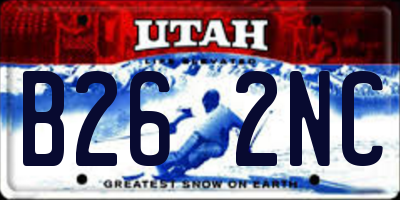 UT license plate B262NC