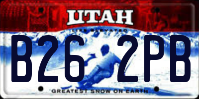 UT license plate B262PB