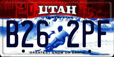 UT license plate B262PF