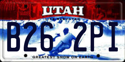 UT license plate B262PI