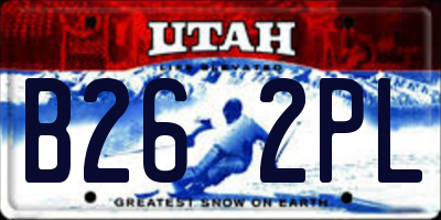 UT license plate B262PL