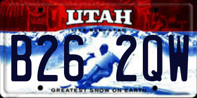 UT license plate B262QW
