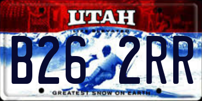 UT license plate B262RR