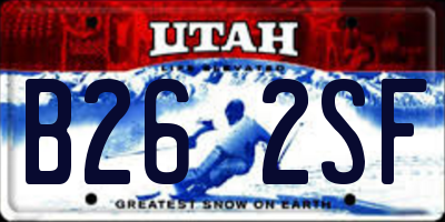 UT license plate B262SF