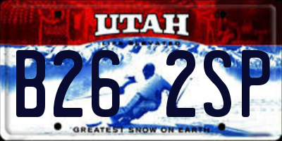 UT license plate B262SP