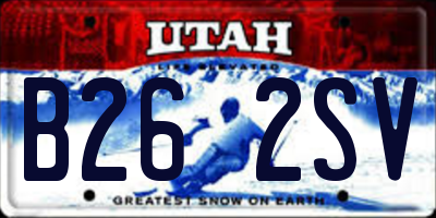 UT license plate B262SV