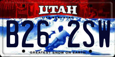 UT license plate B262SW