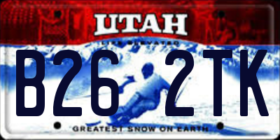 UT license plate B262TK