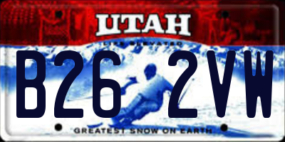UT license plate B262VW