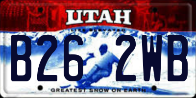 UT license plate B262WB
