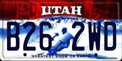 UT license plate B262WD
