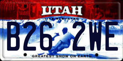 UT license plate B262WE