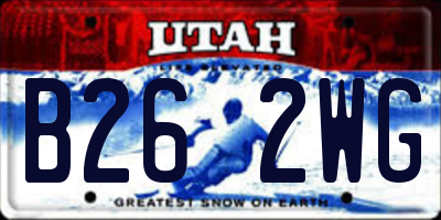 UT license plate B262WG