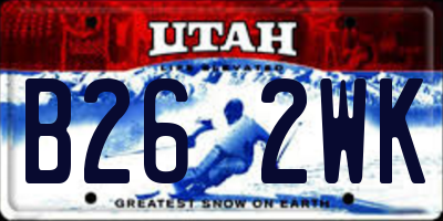 UT license plate B262WK