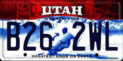 UT license plate B262WL